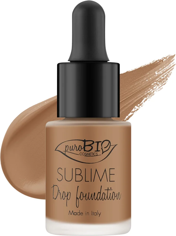 Тональный флюид PuroBio Cosmetics Sublime Drop ухаживающий SPF 10, 19 г, оттенок 05
