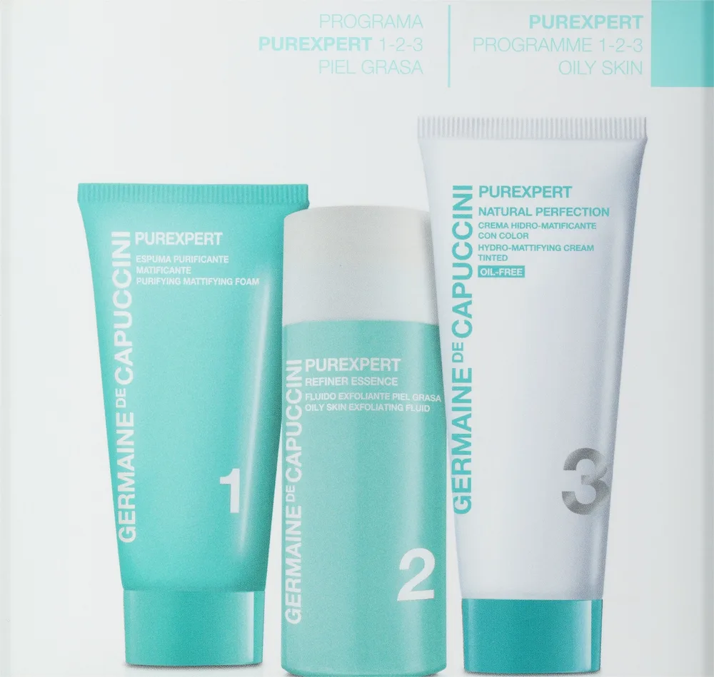 Набор Germaine de Capuccini Purexpert Natural Perfect для жирной кожи пенка флюид и крем 30+50+50 мл