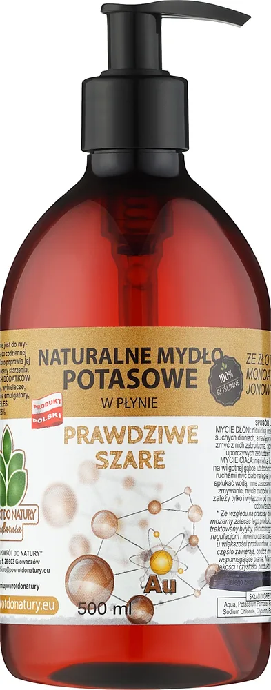 Жидкое калийное мыло Powrot do Natury с моноионным золотом, 500 мл
