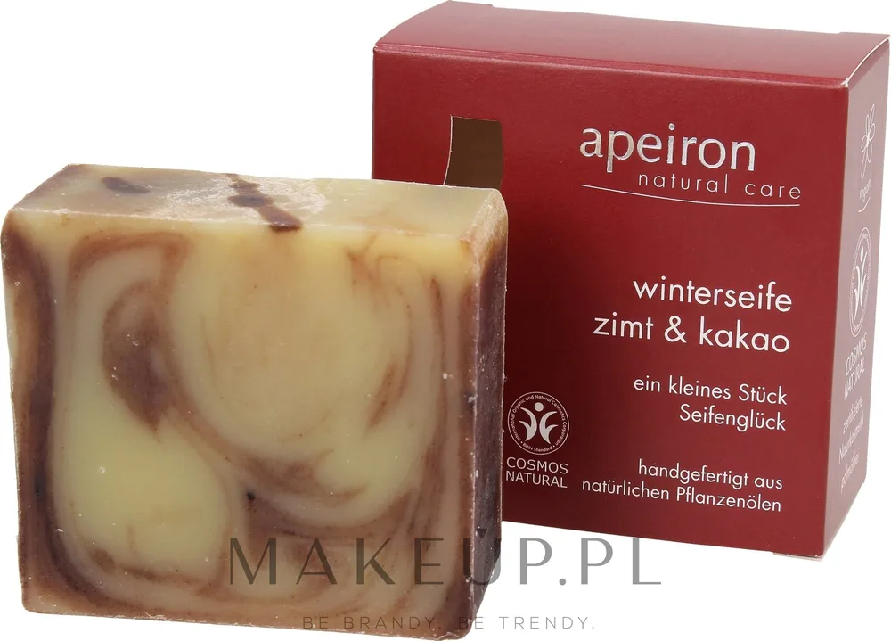Мыло кусковое Apeiron Cinnamon & Cocoa Winter корица и какао, 100 г