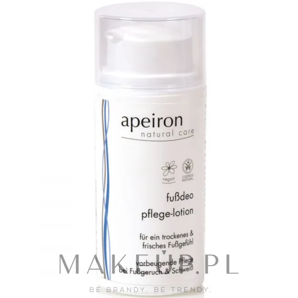 Дезодорант для ног Apeiron Foot Deodorant Lotion в форме крема, для ежедневного применения, 30 мл