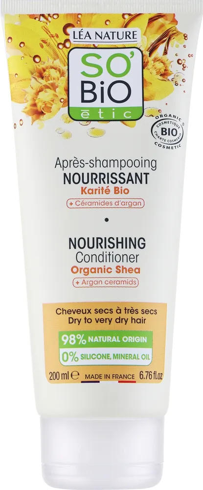 Питательный кондиционер с маслом ши и церамидами арганы So'Bio Etic Shea Butter And Argan Ceramides Nourished Hair Conditioner, 200 мл