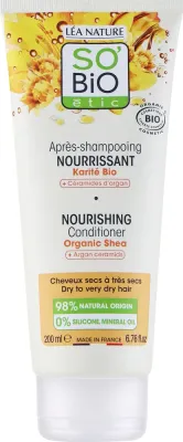 Питательный кондиционер с маслом ши и церамидами арганы So'Bio Etic Shea Butter And Argan Ceramides Nourished Hair Conditioner, 200 мл