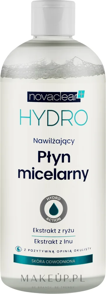 Novaclear Hydro мицеллярная вода увлажняющая с экстрактом риса и льна для лица 400 мл