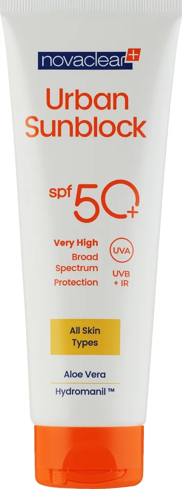 Солнцезащитный крем для тела Novaclear Urban Sunblock Protective Cream SPF50+ с алоэ 125 мл
