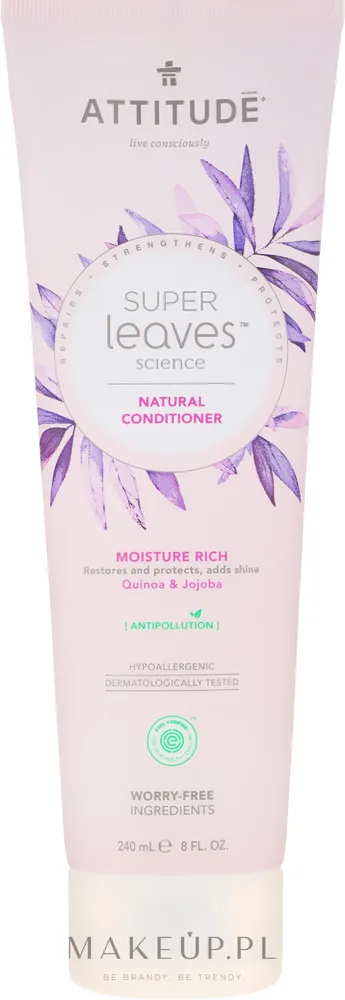Увлажняющий кондиционер для волос с киноа и маслом жожоба Attitude Super Leaves Quinoa & Jojoba Conditioner, 240 мл