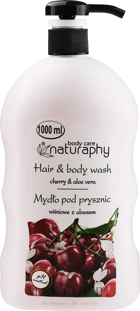 Мыло для душа для волос и тела Вишня с экстрактом алоэ Naturaphy Hair & Body Wash, 1000 мл