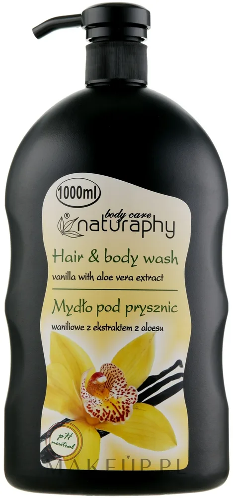 Мыло для душа для волос и тела Ваниль с экстрактом алоэ Naturaphy Hair & Body Wash, 1000 мл