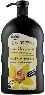 Мыло для душа для волос и тела Ваниль с экстрактом алоэ Naturaphy Hair & Body Wash, 1000 мл