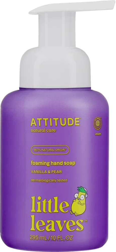 Пенка для мытья рук Attitude Little Leaves Vanilla & Pear детская ваниль и груша, 295 мл
