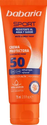 Крем для лица солнцезащитный Babaria Sport SPF50 водостойкий 75 мл