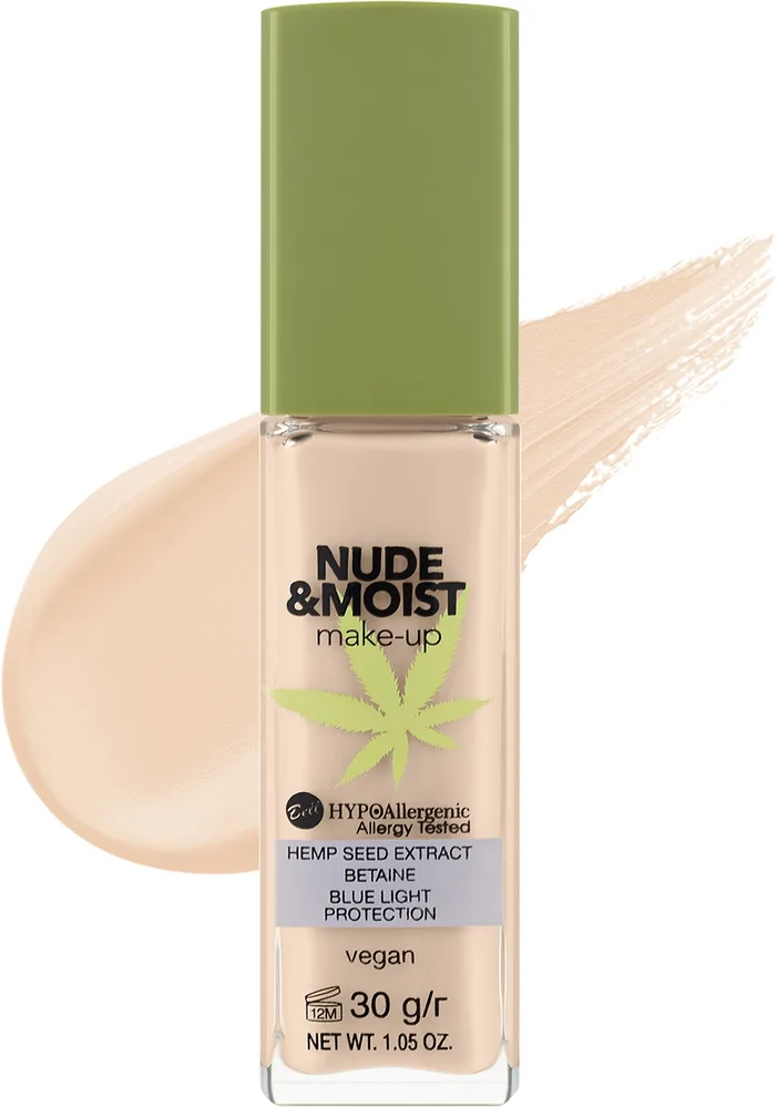 Тональный флюид Bell HypoAllergenic Nude & Moist гипоаллергенный увлажняющий, 30 г, оттенок 01 - Light Beige