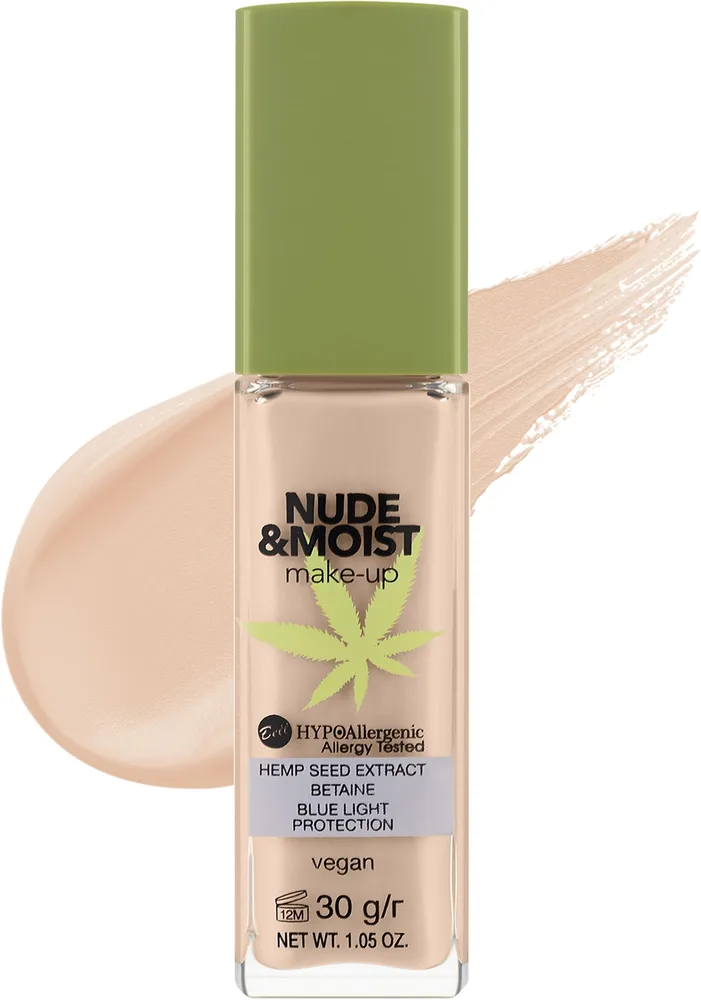 Тональный флюид Bell HypoAllergenic Nude & Moist гипоаллергенный увлажняющий, 30 г, оттенок 02 - Beige