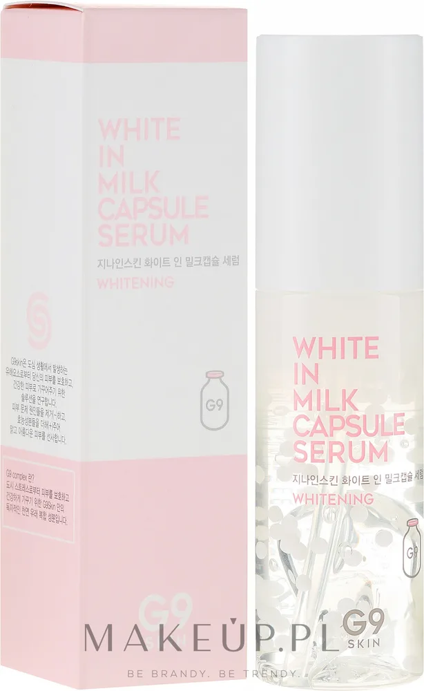 Сыворотка для лица G9Skin White In Milk Capsule осветляющая с ниацинамидом молочными протеинами и розовой водой 50 мл