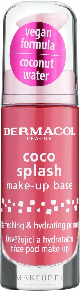 Dermacol Coco Splash база под макияж увлажняющая веганская с кокосовой водой и ниацинамидом для сухой кожи праймер 20 мл