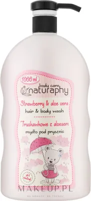 Детское мыло для душа Клубника с алоэ Naturaphy Strawberry & Aloe Vera Hair & Body Wash, 1000 мл