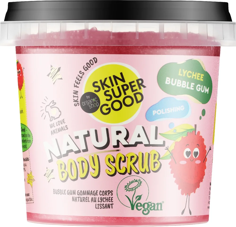 Скраб для тела Planeta Organica Lychee & Bubble Gum натуральный с личи и жвачкой, 360 мл