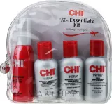 Дорожный набор CHI The Essentials шампунь 59 мл кондиционер 59 мл шелковый комплекс 59 мл и термозащитный спрей 59 мл — фото 1
