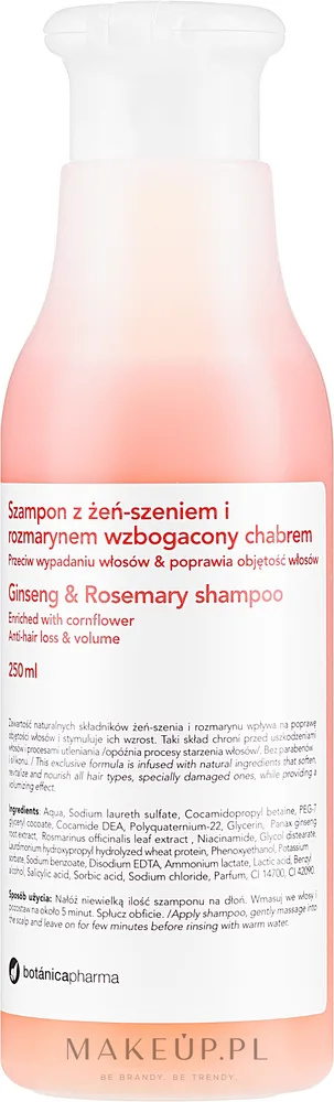 Шампунь Botanicapharma Ginseng & Rosemary с женьшенем, розмарином и ниацинамидом 250 мл