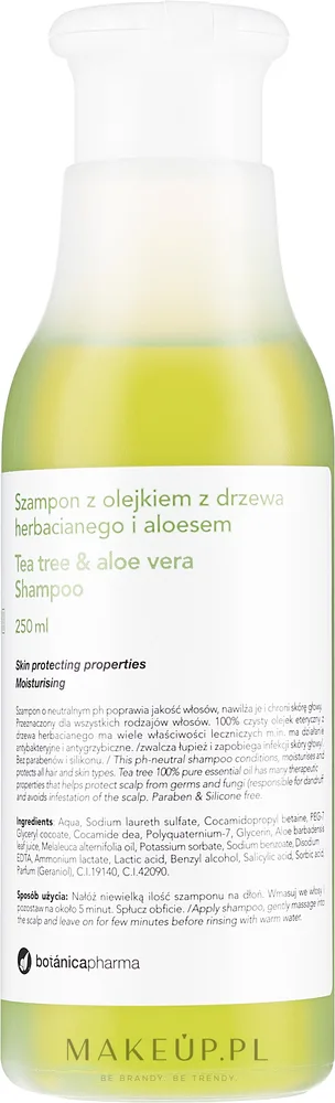Шампунь Botanicapharma Tee Tree & Aloe против перхоти с чайным деревом и алоэ 250 мл
