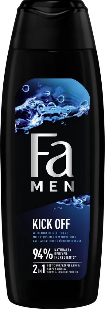 Гель для душа и волос для мужчин 2 в 1 Fa Men Kick Off Aqua Mint Scent, 400 мл