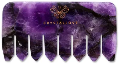 Гребень для массажа кожи головы из аметиста Crystallove