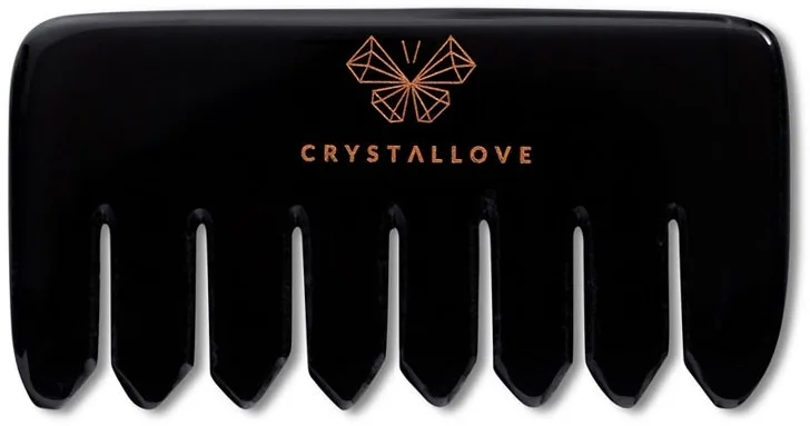 Гребень для массажа кожи головы из обсидиана Crystallove