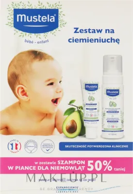 Набор Mustela Bebe пенка-шампунь и крем от себорейных корочек для малышей 150+40 мл