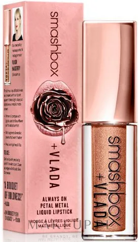 Помада для губ жидкая Smashbox Vlada Be Legendary Petal Metal Liquid Lip с металлическим финишем, высокая пигментация, 4 мл