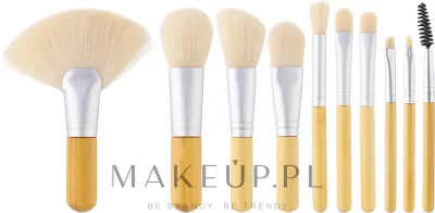 Набор кистей для макияжа Tools For Beauty Bamboo White 10 шт. с косметичкой