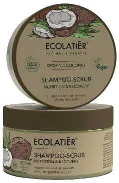 Шампунь-скраб Ecolatier Organic Coconut глубоко очищающий с морской солью 300 мл