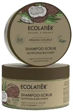 Шампунь-скраб Ecolatier Organic Coconut глубоко очищающий с морской солью 300 мл