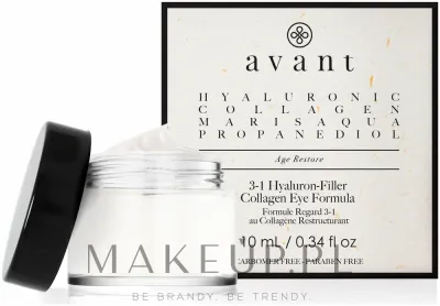 Крем для кожи вокруг глаз Avant Skincare 3-1 Hyaluron-Filler Collagen Eye Formula, с гиалуроновой кислотой и коллагеном, 10 мл
