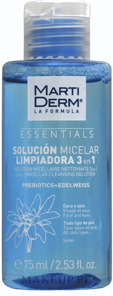 MartiDerm Essentials Micellar Solution 3in1 мицеллярная вода с эдельвейсом для лица 300 мл