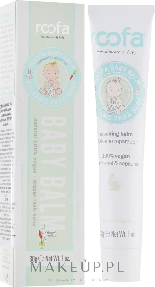 Roofa Roofa Vegan Baby Balm Panthenol & Sepitonic - Восстанавливающий бальзам для тела для новорождённых с пантенолом