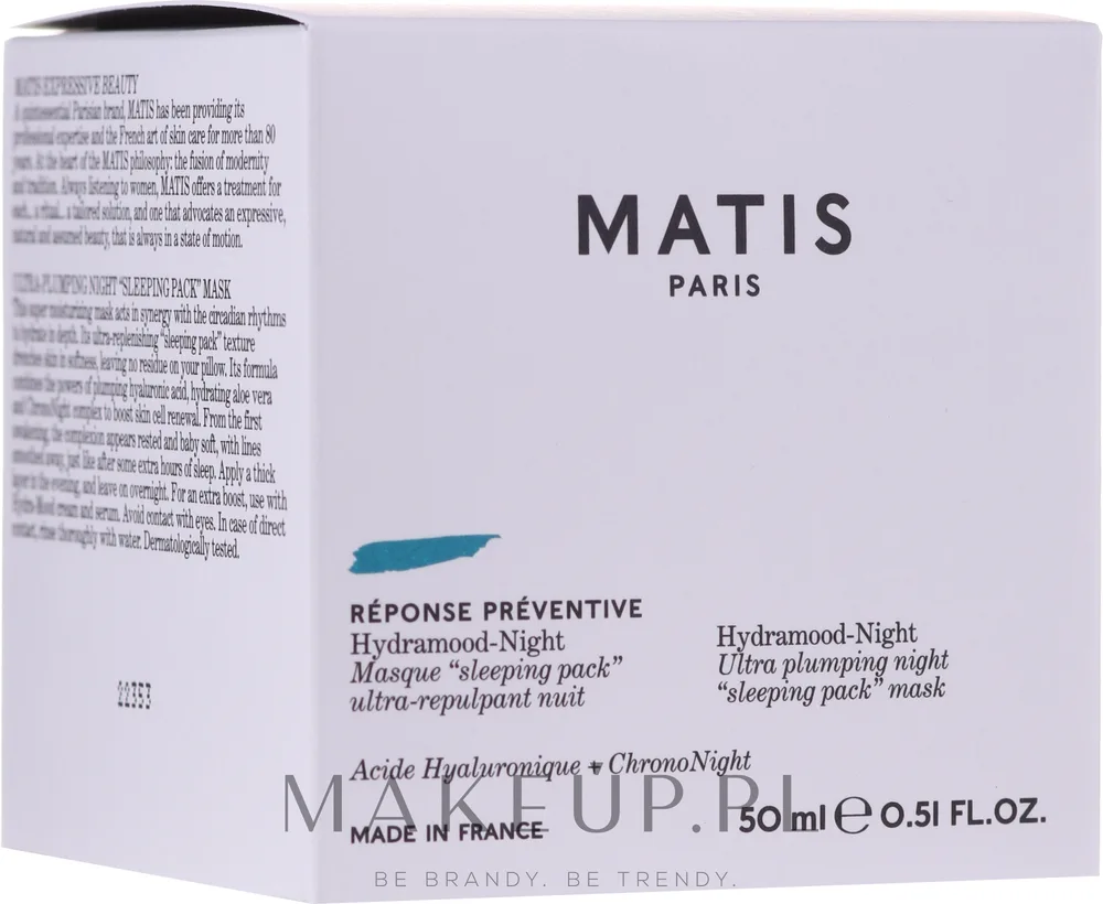 Ночная маска для лица Matis Reponse Preventive Hydramood Night Mask, 50 мл