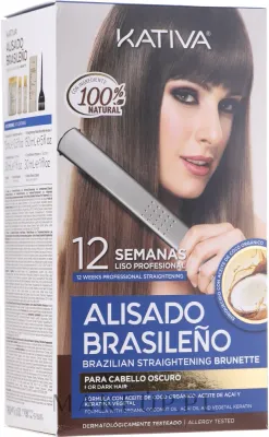 Набор для кератинового выпрямления Kativa Alisado Brasileno для брюнеток с кератином 15+150+30+30 мл