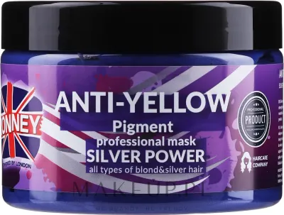 Маска для волос Ronney Professional Silver Power оттеночная, против желтизны, для блонда и седых волос, нейтрализация, 1000 мл