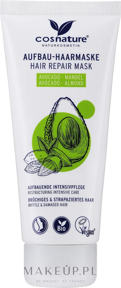 Маска для волос Cosnature Hair Repair ревитализирующая, для сухих и ломких волос, авокадо, миндаль и арган, объём, 100 мл