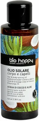 Масло для загара для тела и волос Bio Happy Hair and Body Tanning Oil кокосовая вода и алоэ 100 мл