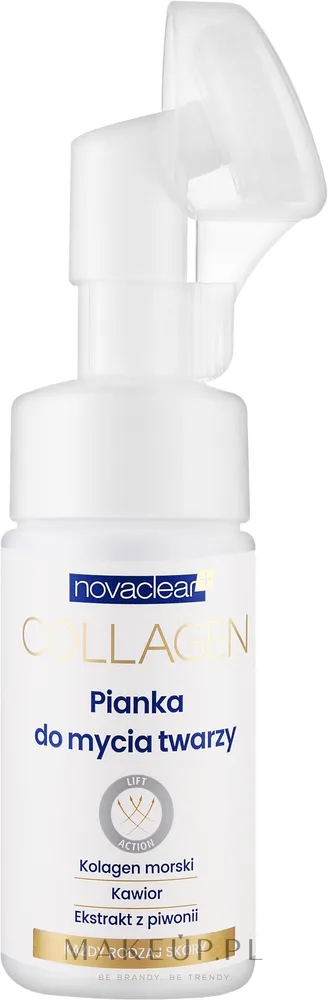Novaclear Collagen Facial Foam очищающая пенка для умывания лица с коллагеном и икрой, 100 мл