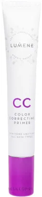 База под макияж Lumene CC Color Correcting Primer корректирующая, выравнивает тон, 20 мл