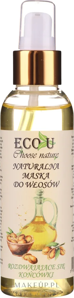 Маска для волос Eco U Choose Nature натуральная, для секущихся кончиков, касторовое, оливковое и аргановое масла, 125 мл