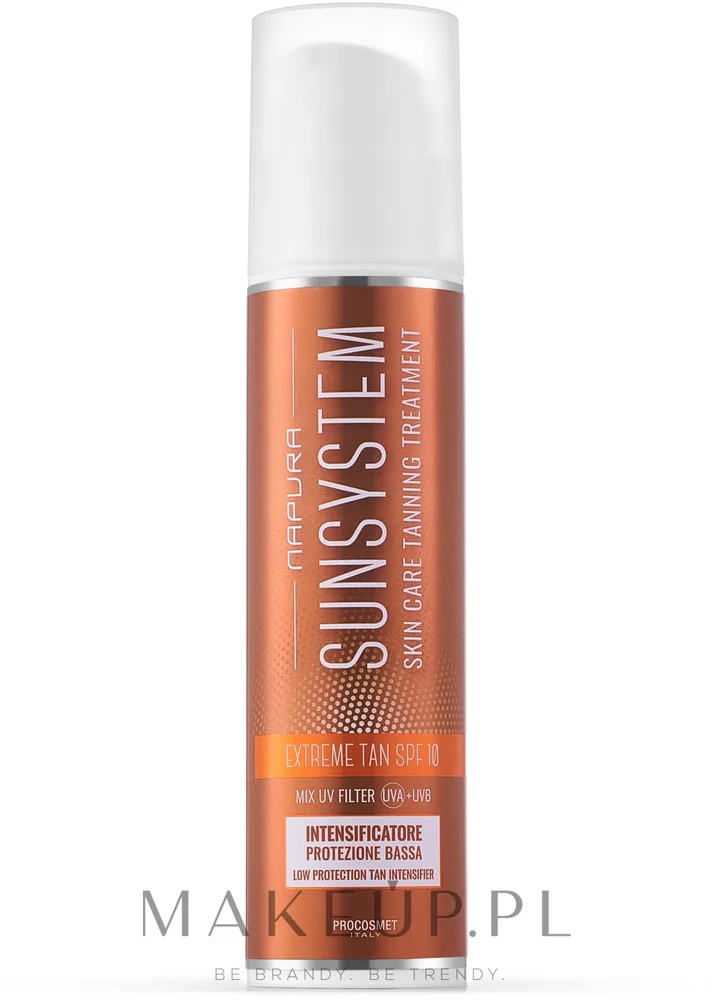 Гель-крем для загара Napura Sun System Extreme Tan ускоритель тана с экстрактом ореха и маслом ши SPF10, 200 мл