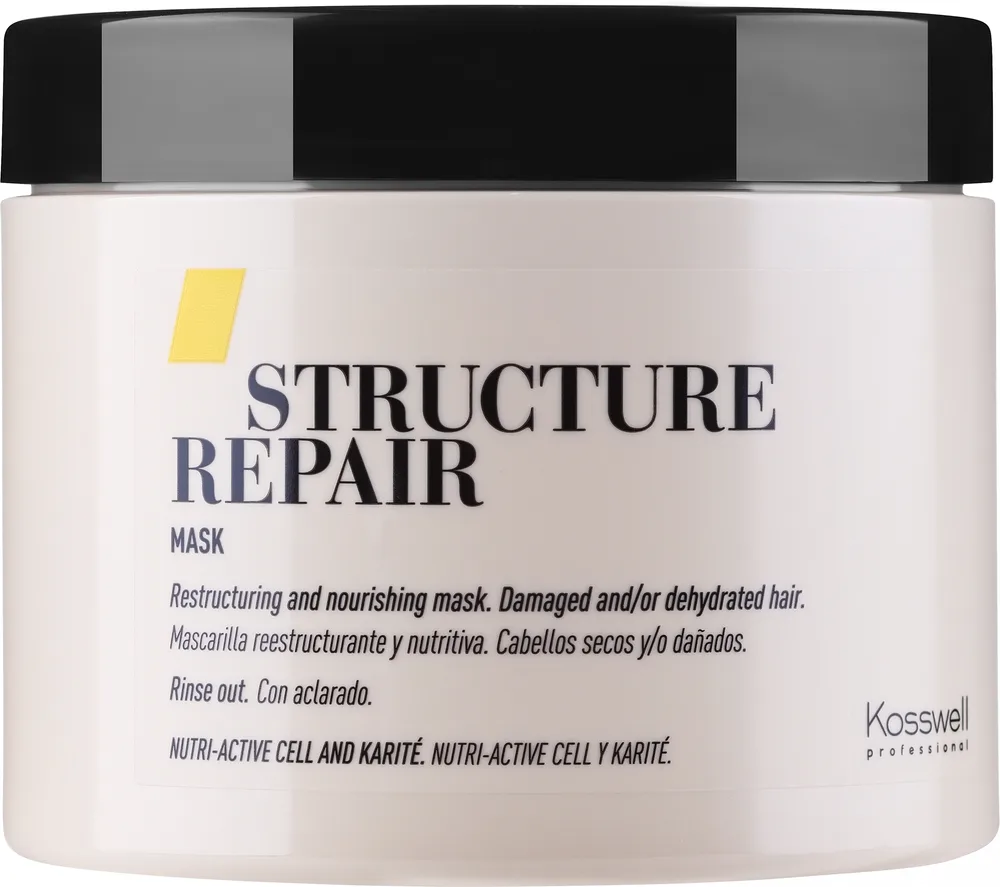 Kosswell Professional Kosswell Professional Innove Structure Repair Mask - Маска для волос Kosswell Innove Structure Repair регенерирующая, для сухих и повреждённых волос, масло ши, пантенол, 500 мл