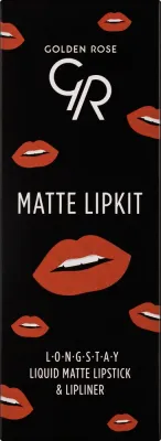 Набор для губ Golden Rose Matte LipKit Warm Sable матовая помада и карандаш с маслом авокадо 5,5 мл + 1,6 г
