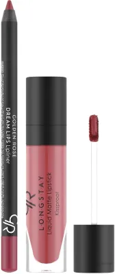 Набор для губ Golden Rose Matte LipKit Rose Taupe матовая помада и карандаш с маслом авокадо 5,5 мл + 1,6 г