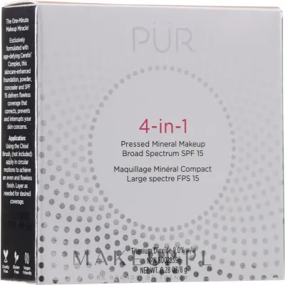 Прессованная минеральная основа Pur 4-In-1 Pressed Mineral Makeup Foundation 4-в-1 SPF 15, 8 г