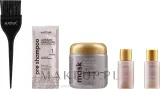Набор Kativa Alisado Brasileno Straighten Blonde шампунь маска и кондиционер для выпрямления светлых волос — фото 3