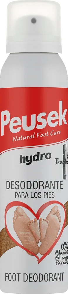 Peusek Hydro Foot Deodorant дезодорант для ног спрей 150 мл, с ментолом, хвощом и конским каштаном, от запаха и потливости стоп